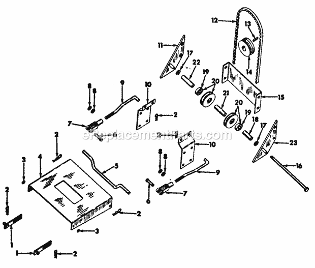 Battery Holder Diagram and Parts List for 70  Cub Cadet Lawn Tractor